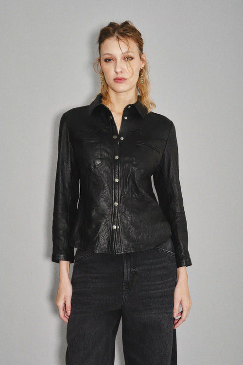 camisa bellota cuero