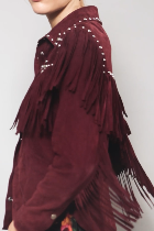 camisa bellota fringes cuero