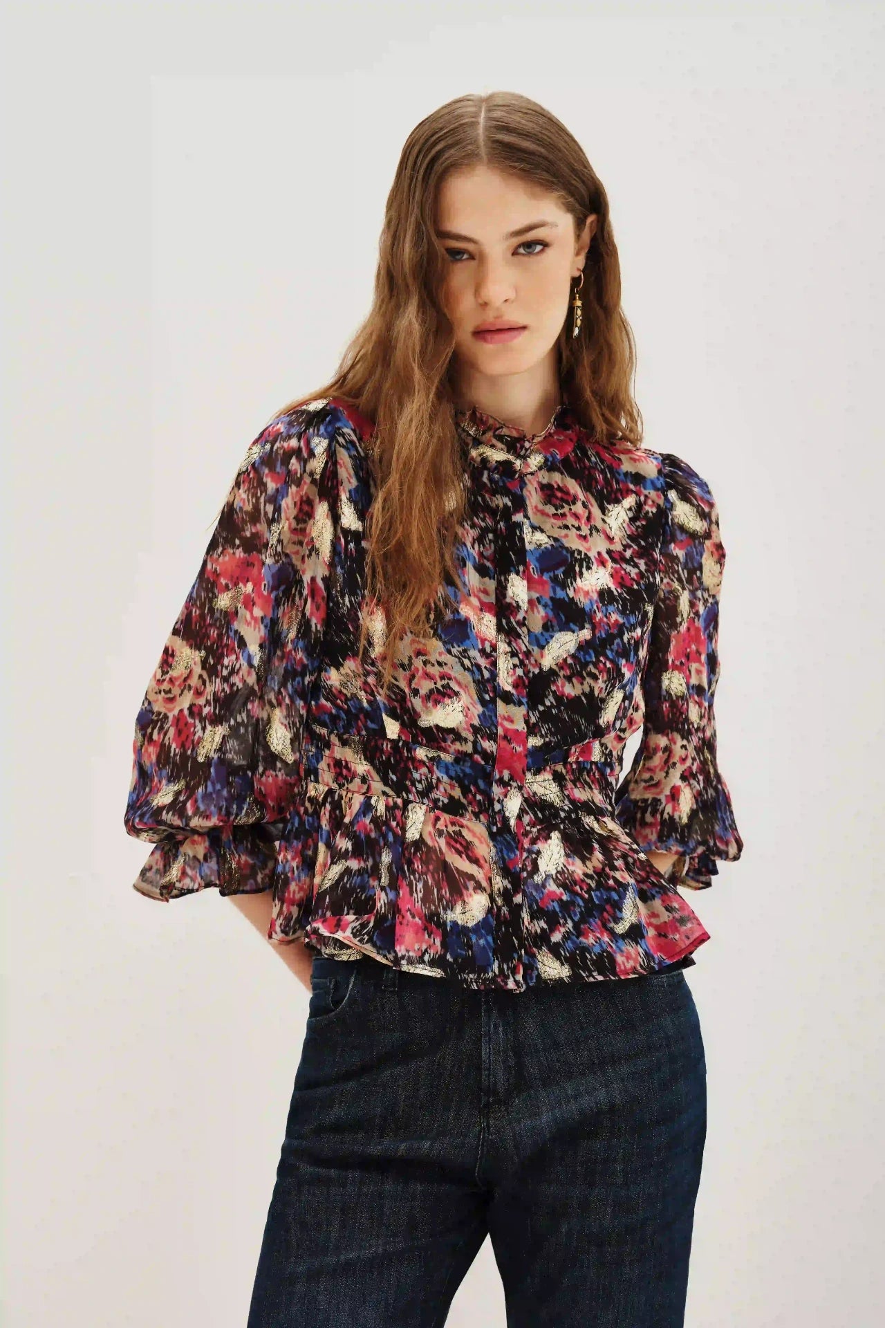 camisa felix flower lurex