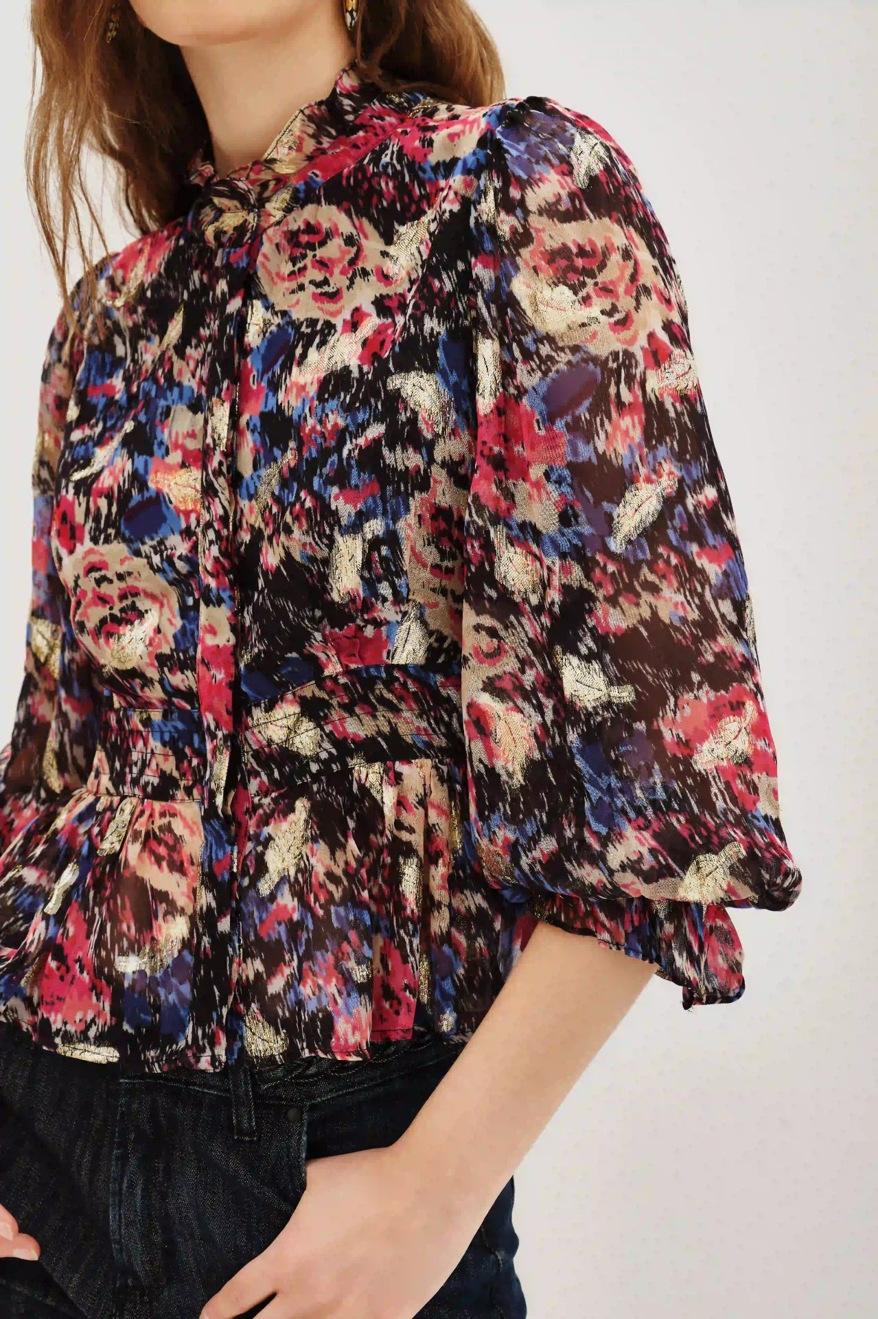 camisa felix flower lurex