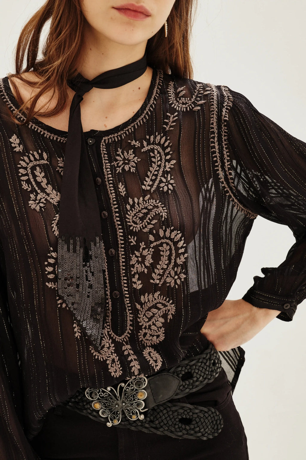 camisa gandha lurex