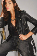 campera moto cuero
