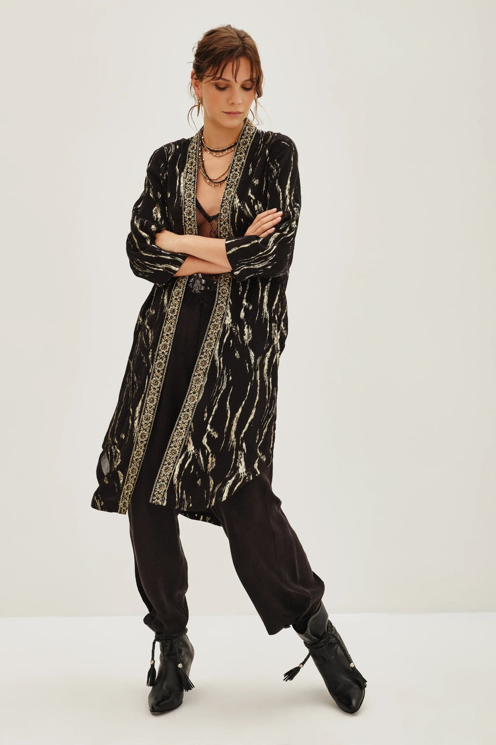 kimono jacquard cebra lurex