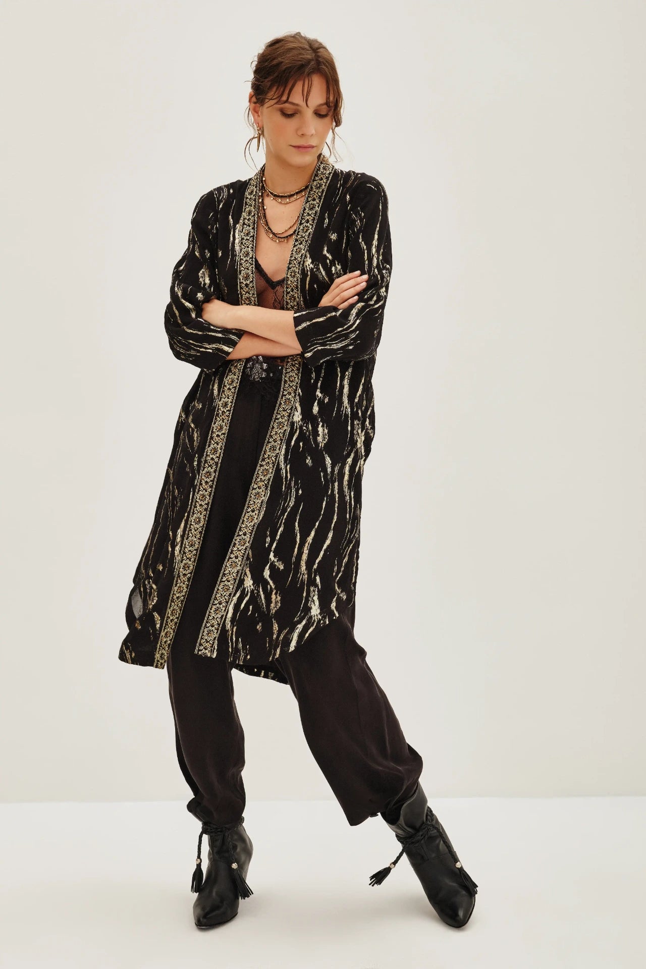 kimono jacquard cebra lurex