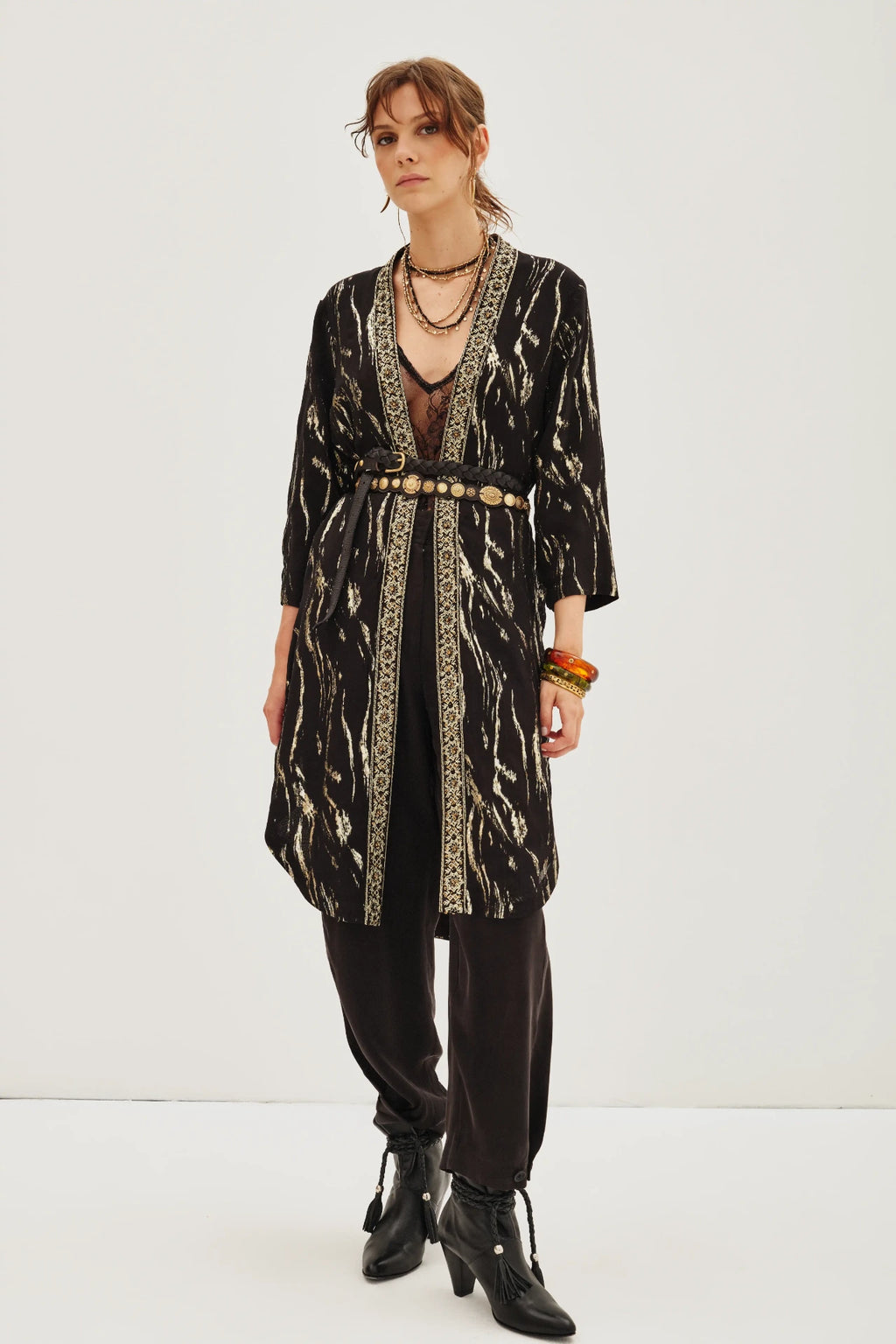 kimono jacquard cebra lurex