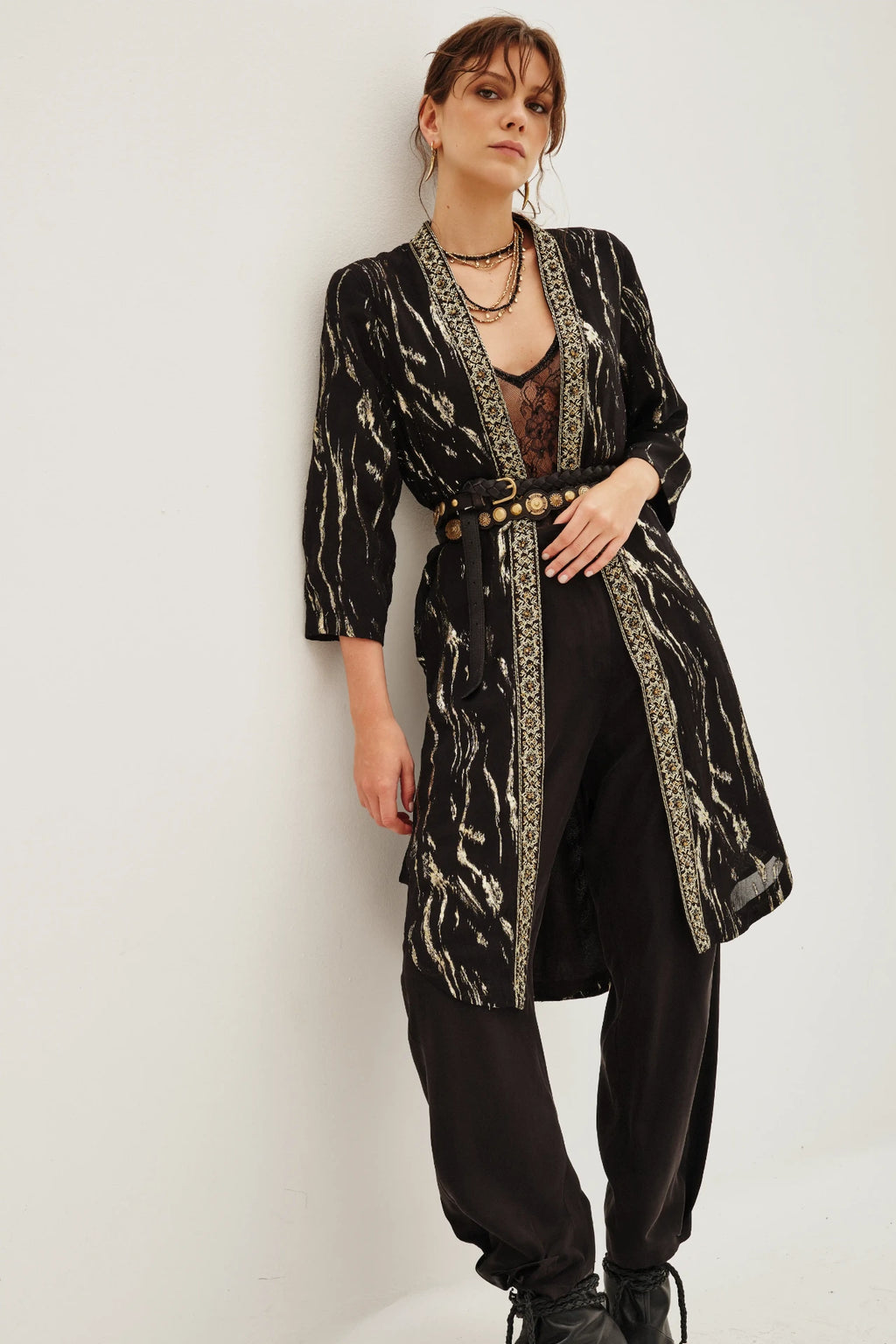 kimono jacquard cebra lurex