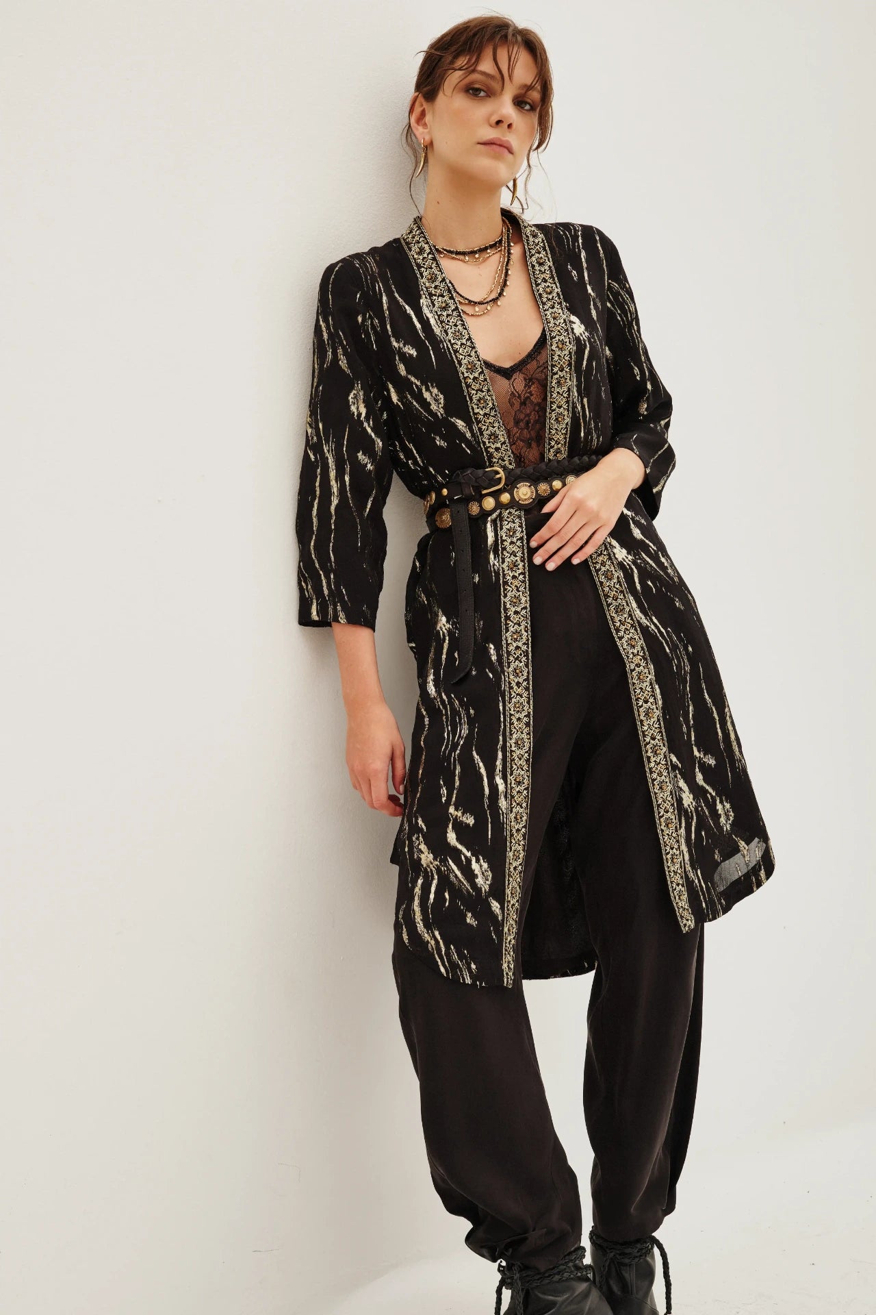 kimono jacquard cebra lurex