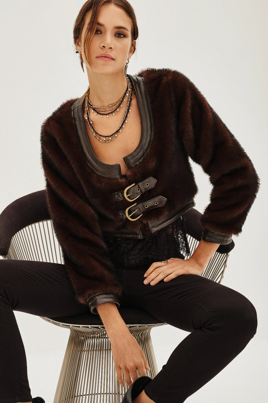 saco crop fur