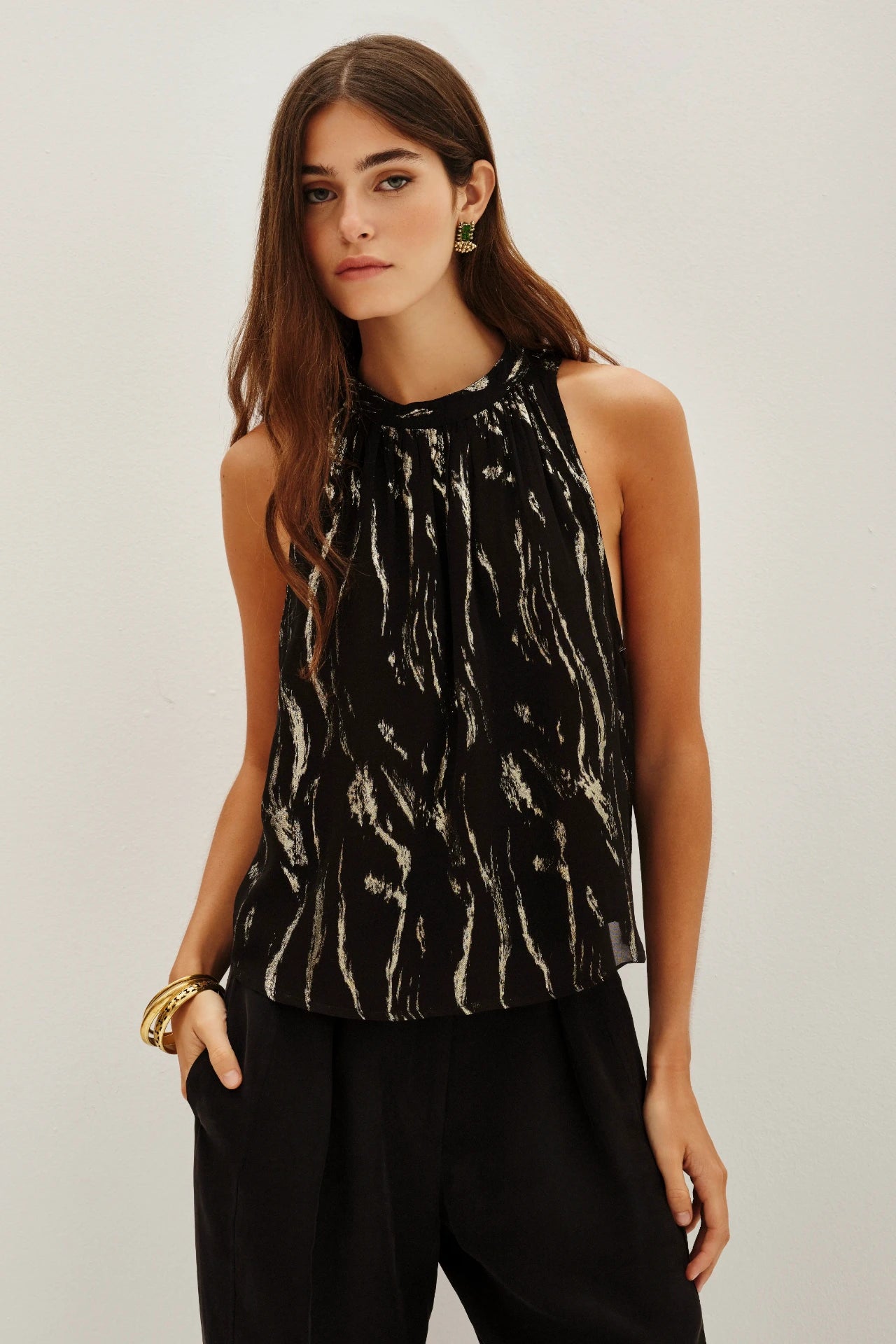 top lana cebra lurex