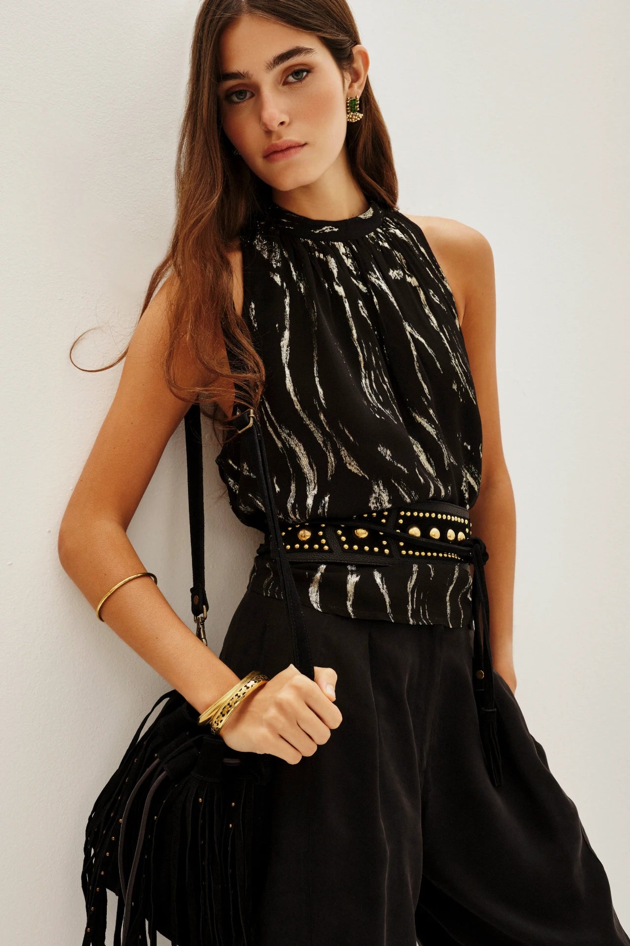 top lana cebra lurex