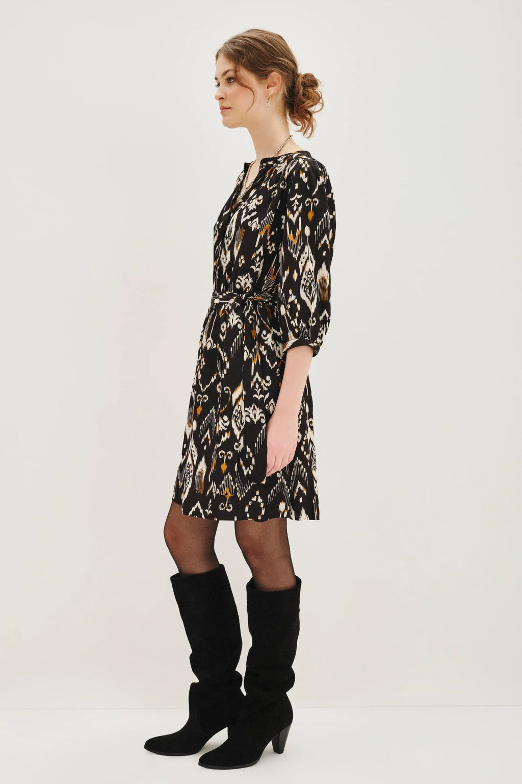 vestido cocktail ikat