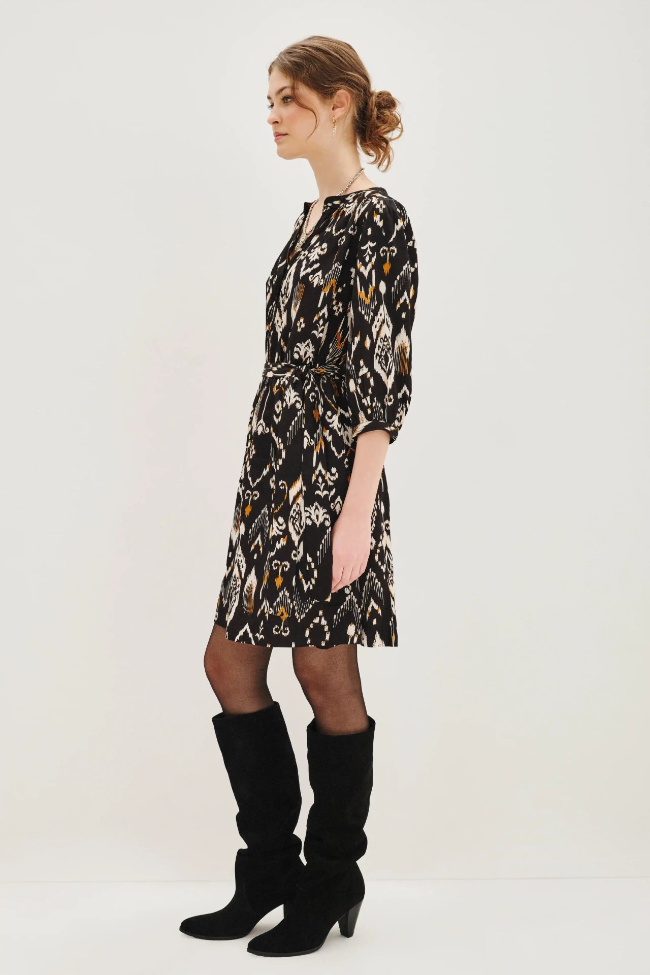 vestido cocktail ikat